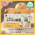 Korean MIPPEUM 100% Wuzhou pear juice 90ml x30 pack in gift box, showing individual juice bottles with labels and packaging details.